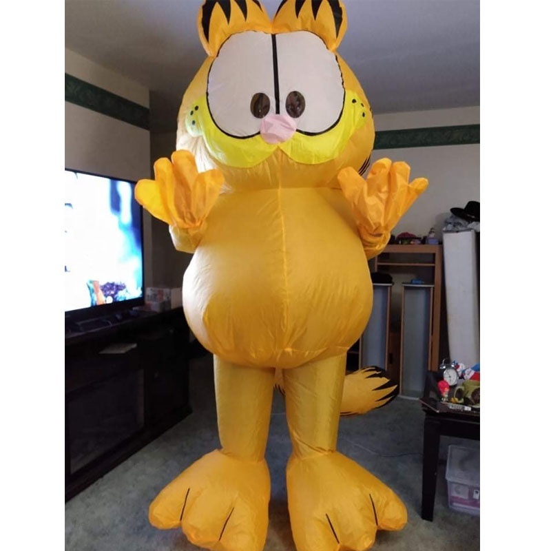 Inflatable Cute Cartoon Character cosplay party costumes blow up Mascot inflatable garfield costume for Adults