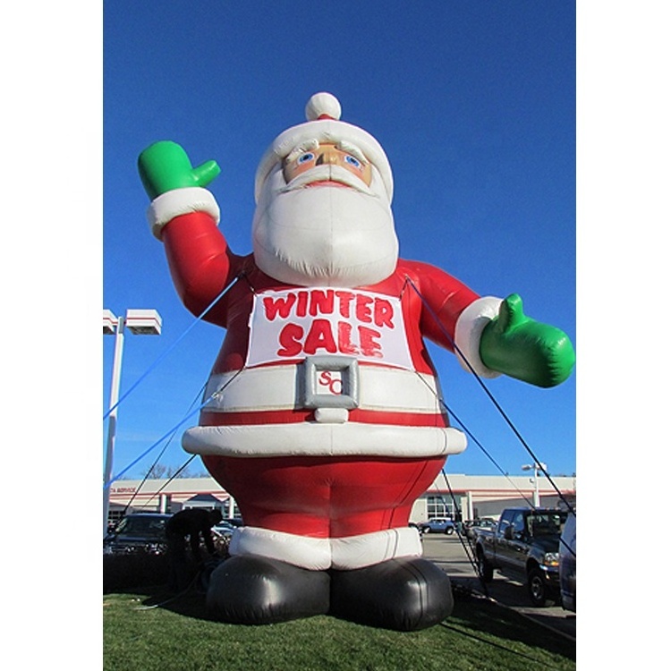 Customized 20 ft Christmas Inflatable Christmas Santa Claus Model Balloon for Advertising Decorations