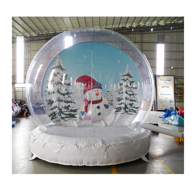 customized pvc snow globe inflatable bounce house Christmas decoration clear bubble Photo Booth giant inflatable snow globe