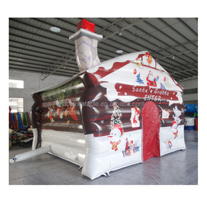 Xmas Inflatable Santa's Grotto Inflatable House Santa Claus Christmas hut Inflatable Tent for advertising