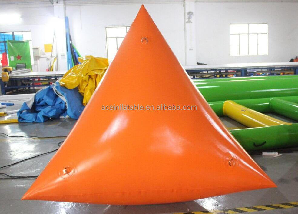 customized full printing water buoy Triangular Floating marker buoy inflatable triangle buoy for sale