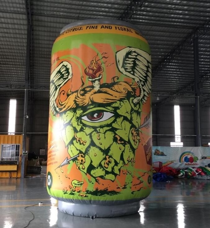 customized Giant advertising full printing pvc and Oxford cloth Inflatable Soda and Beer Cans inflatable can