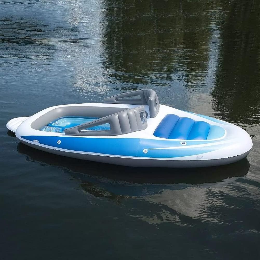 Customized Huge 6 Person Inflatable Bay Breeze Boat floating Island pvc river raft inflatable airtight water party boat