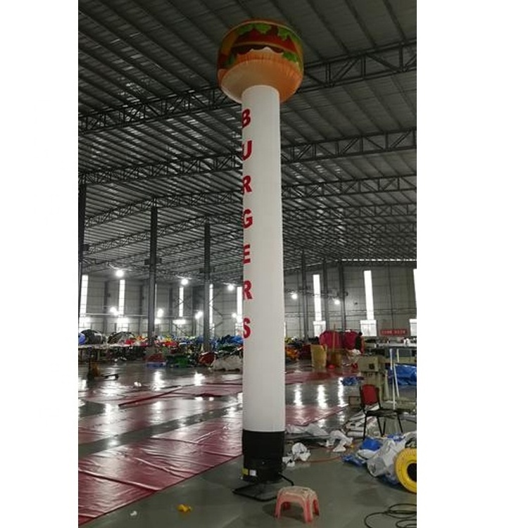 Burger shop fast food advertising customized inflatable one leg air dancer with blower for sale