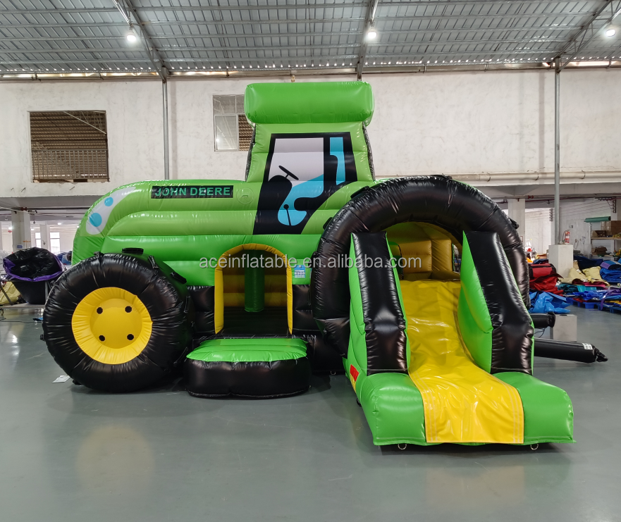 commercial party rental equipment for kids slide combo inflatable bouncy jumping castle tractor inflatable bouncer bounce house