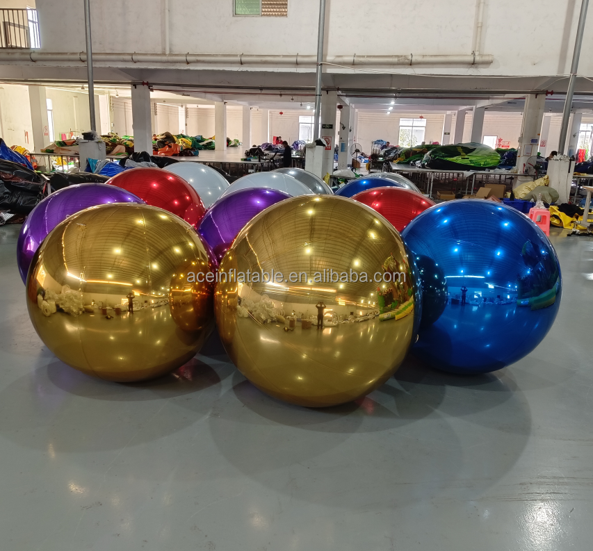 giant inflatable golden ball event decor metallic balls christmas blow up yard decorations ornament inflatable mirror ball