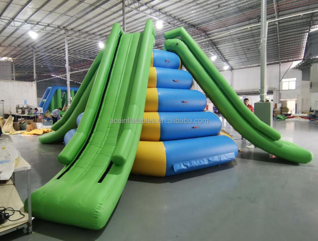 Water Play Equipment Aqua park sea ocean lake float toy large Climbing wall floating water slide Inflatable Water Tower