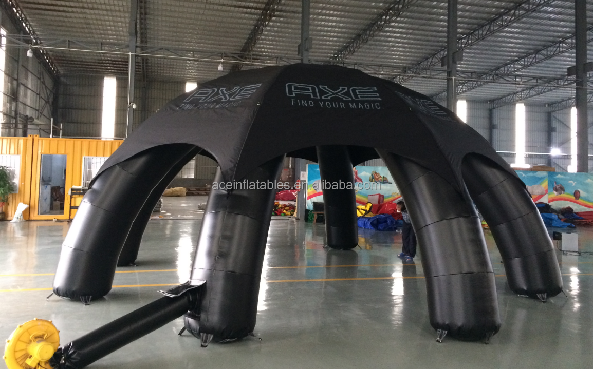 Durable Advertising Black Pvc Inflatable Spider Tent For Promotion