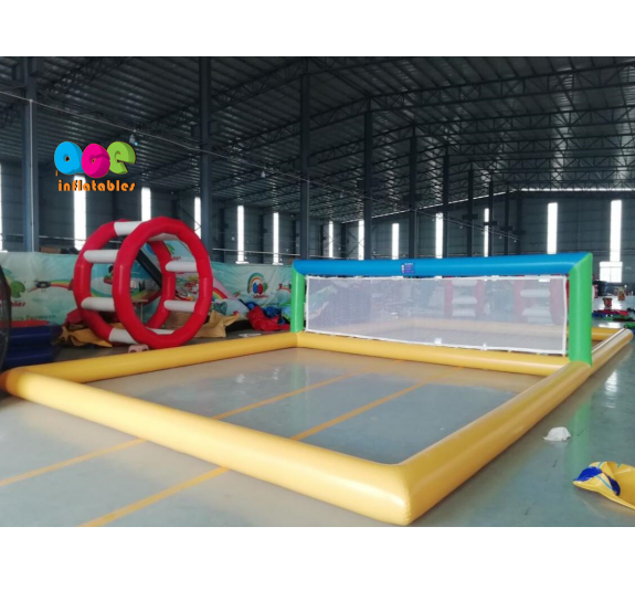 Beach Jumping Water Game Inflatable Volleyball Court Inflatable Water Volleyball Court For Water Pool