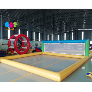 Beach Jumping Water Game Inflatable Volleyball Court Inflatable Water Volleyball Court For Water Pool