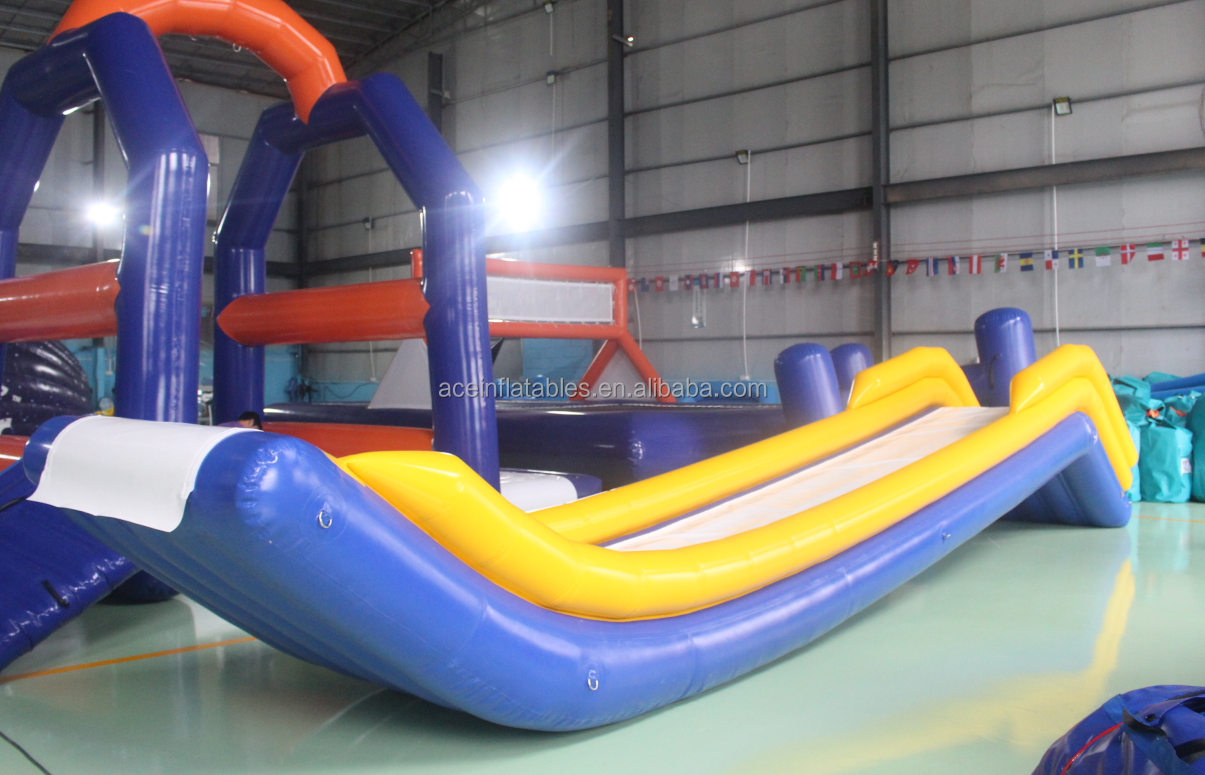 Customized giant Air Sealed Water Floating inflatable yacht slide inflatable dock slide for boat