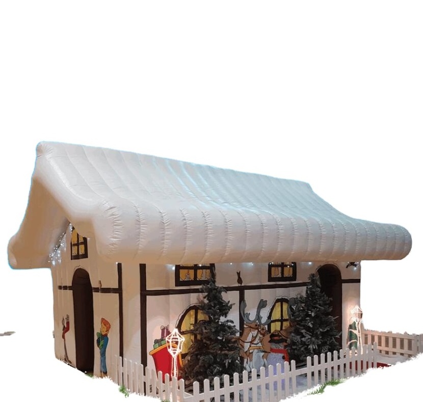 Outdoor christmas Decoration Blow Up inflatable santa Claus grotto tent House for sale