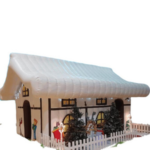 Outdoor christmas Decoration Blow Up inflatable santa Claus grotto tent House for sale