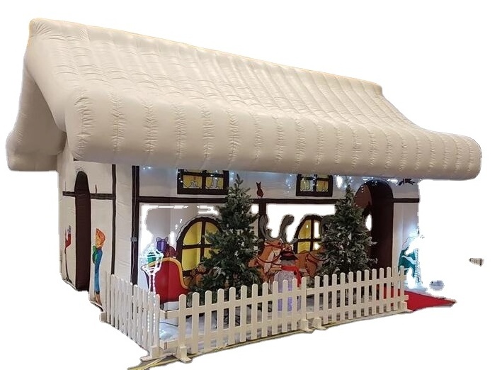 Outdoor christmas Decoration Blow Up inflatable santa Claus grotto tent House for sale