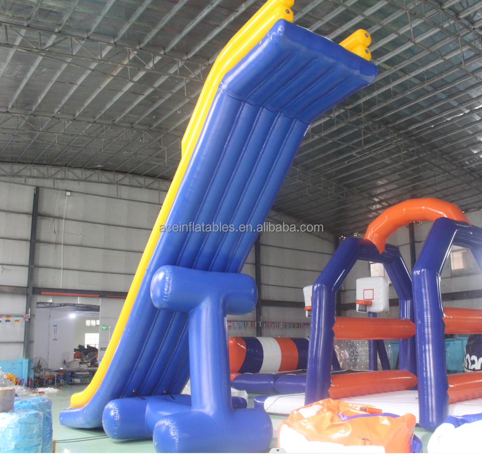 Customized giant Air Sealed Water Floating inflatable yacht slide inflatable dock slide for boat