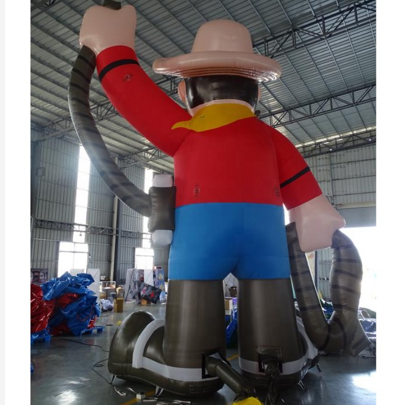 Outdoor Decorative Giant Inflatable Cowboy Model For Advertising Promotion