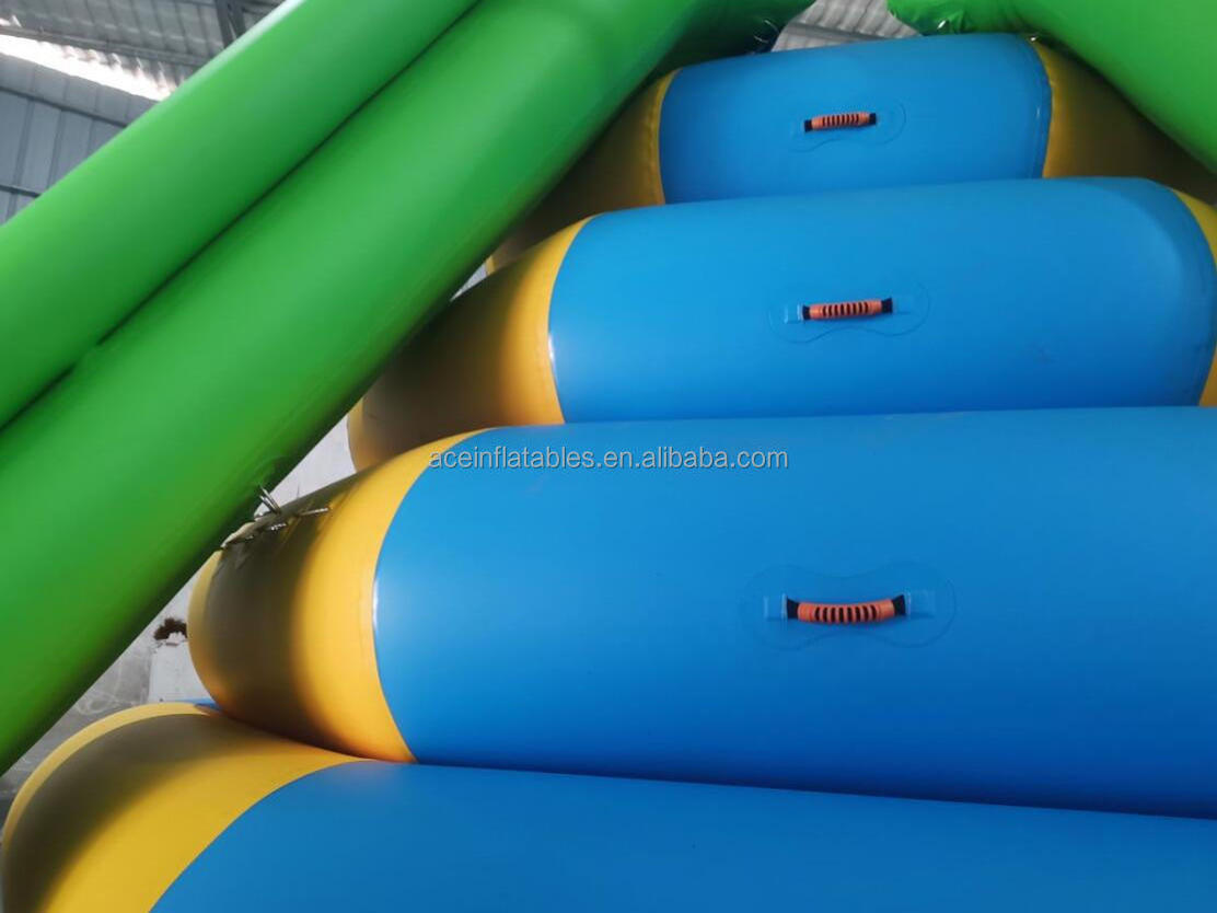 Water Play Equipment Aqua park sea ocean lake float toy large Climbing wall floating water slide Inflatable Water Tower