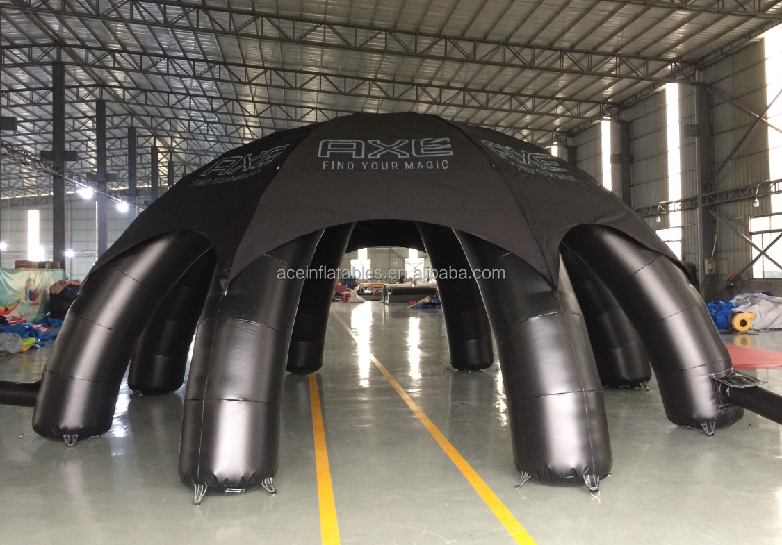 Durable Advertising Black Pvc Inflatable Spider Tent For Promotion