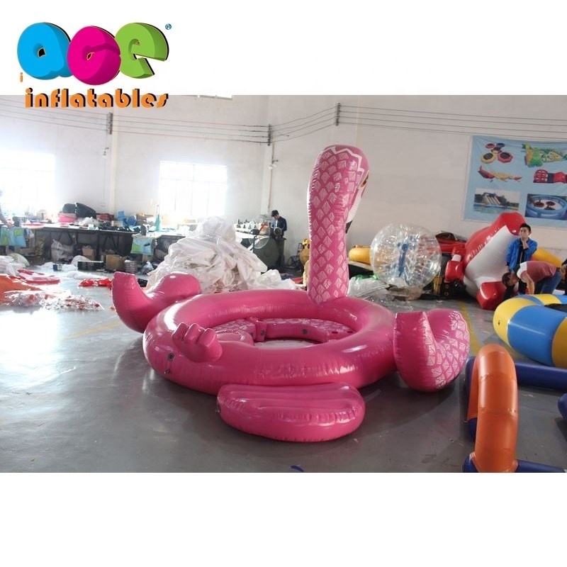 Factory customized Summer Water Fun Pool Toy PVC tarpaulin 6 person giant Inflatable Flamingo Float