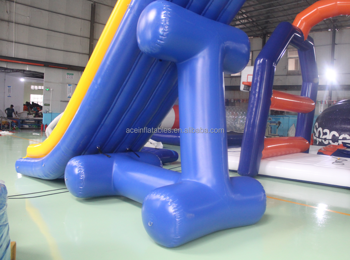 Customized giant Air Sealed Water Floating inflatable yacht slide inflatable dock slide for boat