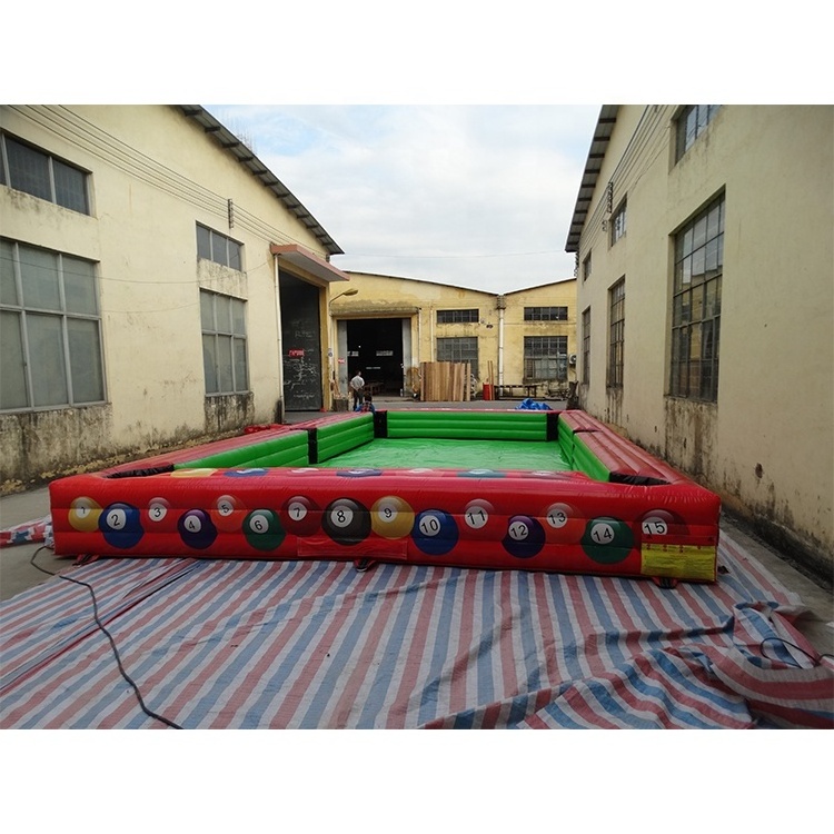 Outdoor Giant inflatable billiards table snooker ball field for sale