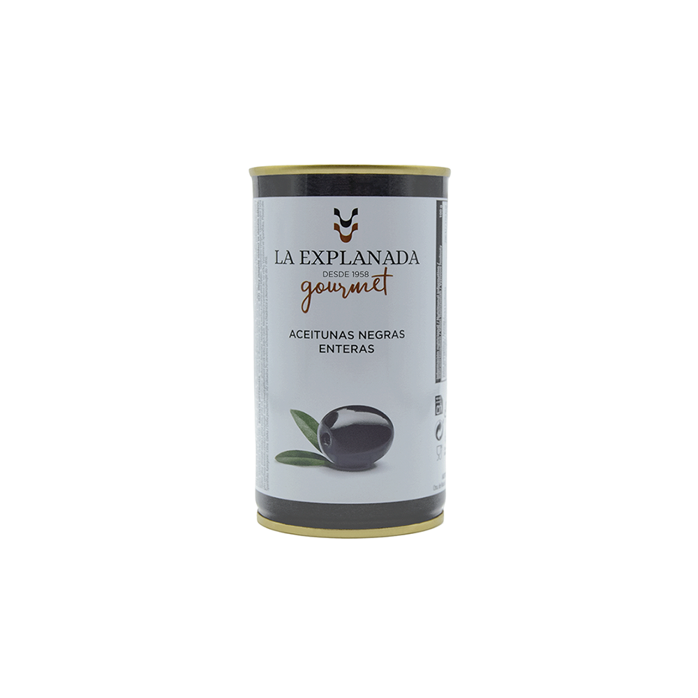 Made In Spain Delicious Sterilized Cacerena Whole Black Olives In Cans For Toppings And Salads