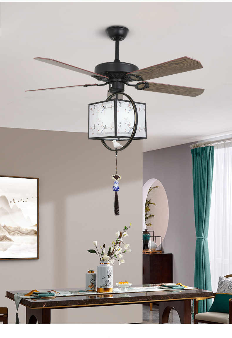 The New Chinese-style Lamp Chandelier Fancy Ceiling Fan Cheapest Remote Fan Ceiling