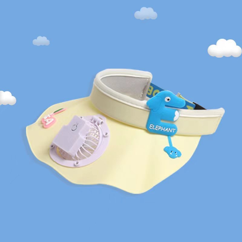 Excellent quality USB charging fan hat children summer big brim sun protection hat with a solar powered fan