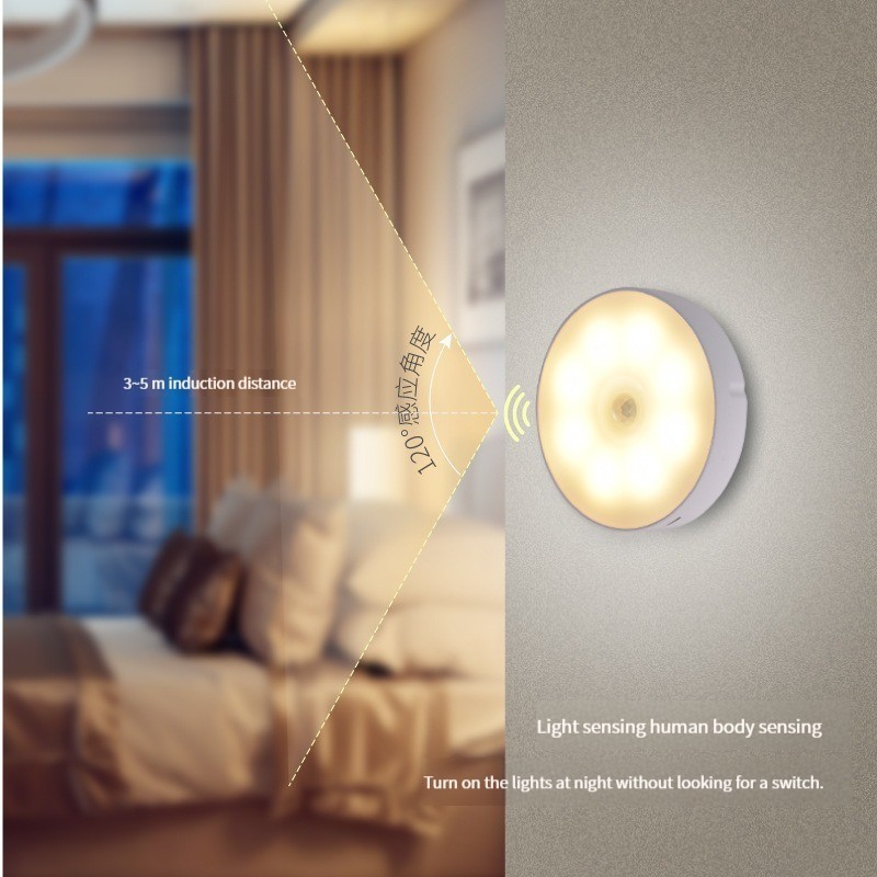 Wireless human body induction led charging magnetic night light small cute led night light lamp