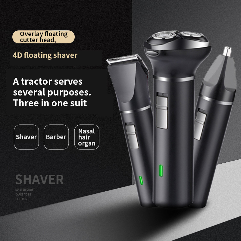 Hot Sell Mini Usb Retest 3 in 1 Shaver for Men Waterproof Shaver with Electric Nose Hair Trimmer