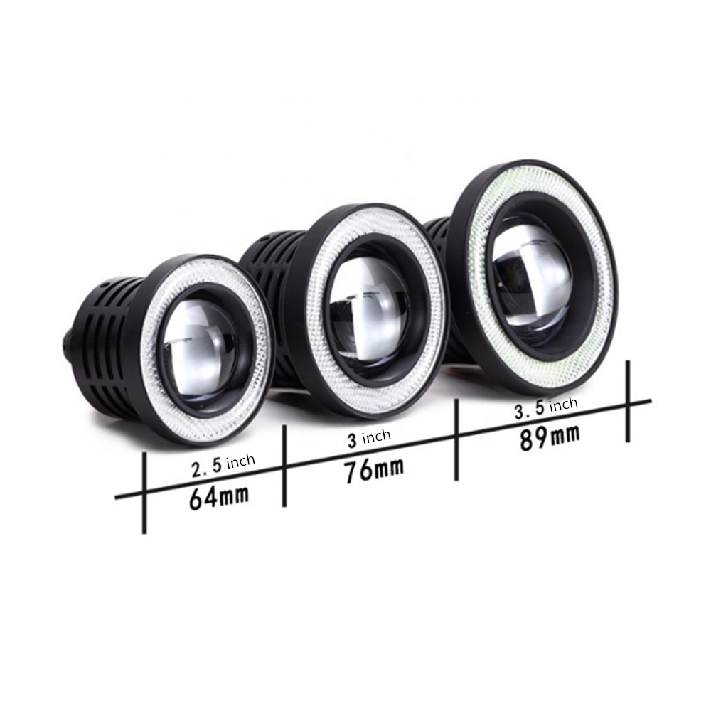 LED Angel Eyes Halo Ring Light 64mm 76mm 89mm Daytime Running Car Foglight DRL 2.5inch 3inch 3.5inch ACE-208095A