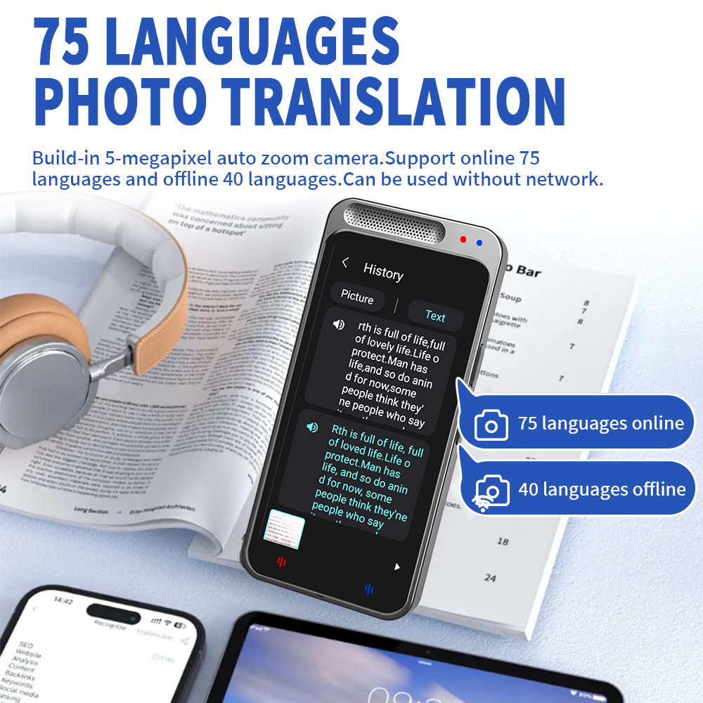 Z6 Spain New Arrival Intelligent Business And Travel Language Translator Smart Leaning Translation Talking translator For Adult