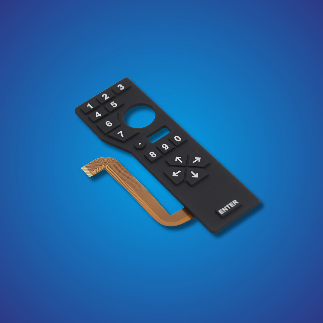 High Quality OEM Silicone Keypad with Metal Buttons and FPC for Remote Controller Applications