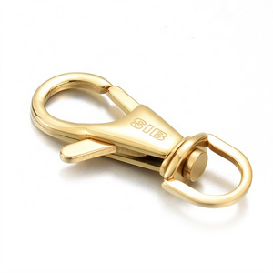 Yiwu Aceon Jewelry Stainless Steel DIY Thick Chain Key Ring Holder 35MM Length Polished Logo Stamped Spinner Luggage Chain Clasp