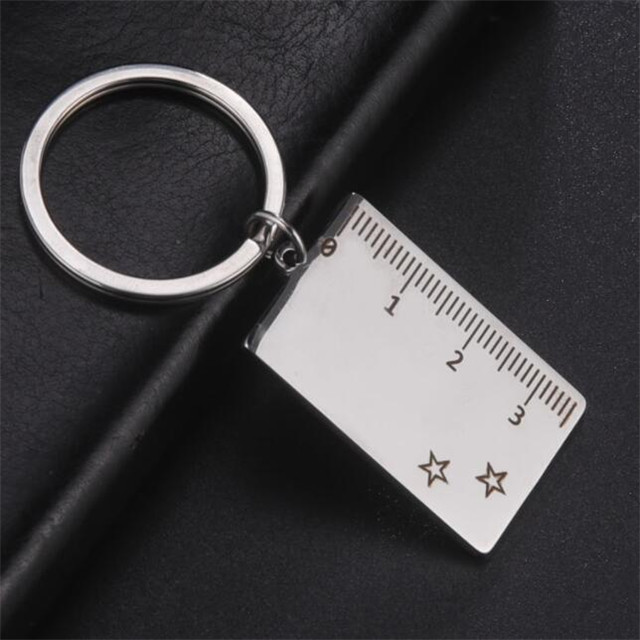 Yiwu Aceon Stainless Steel Portable Tool Key Rings Jewelry Gift Wholesale Laser Engrave Measuring  Ruler Keychain