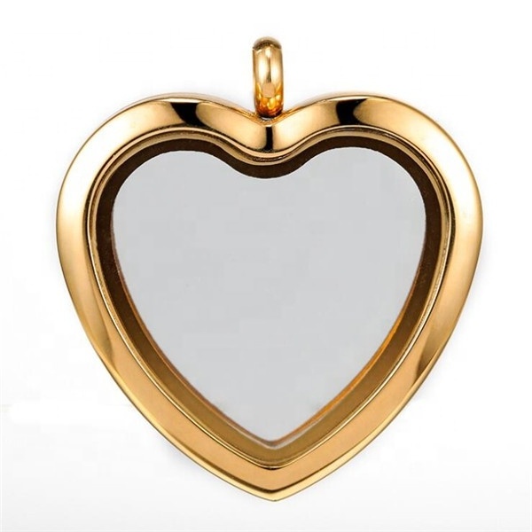 Yiwu Aceon DIY stainless steel memory glass floating heart locket pendant with clear glass locket