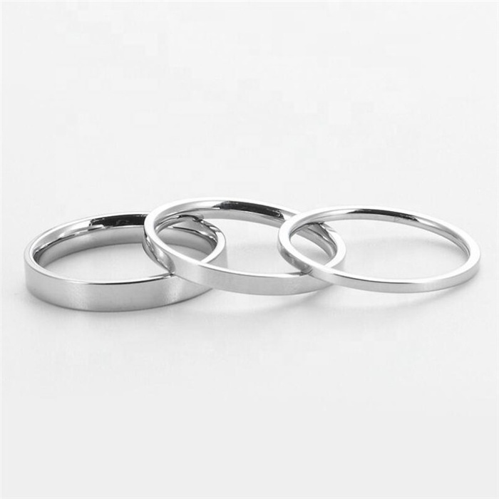 Yiwu Aceon Stainless Steel Cheap Wholesale Flat Band Blank Stamping Finger Jewelry 3mm Width Different Size Ring