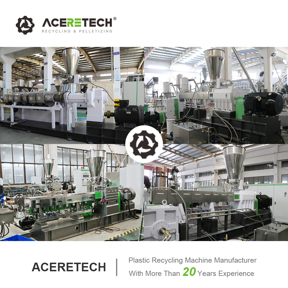 500-1000kg/h Plastic Granules Double Screw Extruder Machine For ABS/AS/PC With Glass Fiber Compounding Recycling ATE52