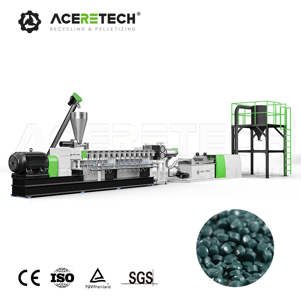 500-1000kg/h Plastic Granules Double Screw Extruder Machine For ABS/AS/PC With Glass Fiber Compounding Recycling ATE52