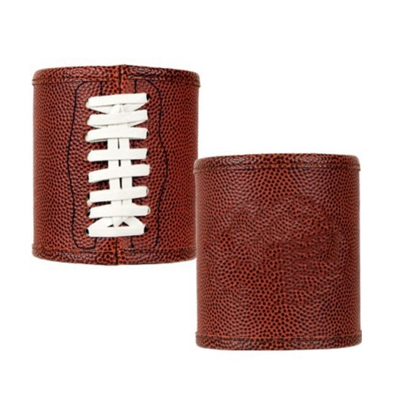 Football baseball basketball leather beer can  sleeve fits for 12 oz beer can