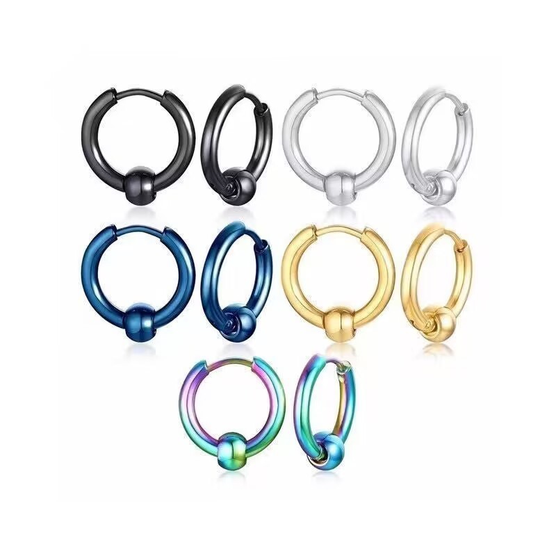 New Anti Rust Stainless Steel Earrings Piercing Earrings Multi Scene Wear Fashion Punk Style Men Hoop Earrings