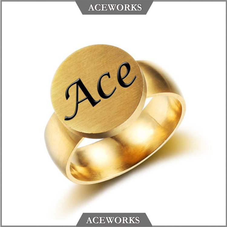 ACEWORKS Custom 316L Stainless Steel Signet Ring