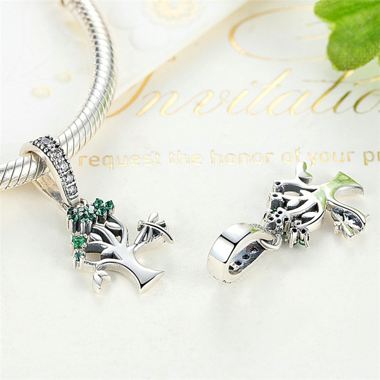 925 Sterling Silver Life Of Tree Pendant Easter Charms Mailbox Bracelet Charms For Jewelry Making