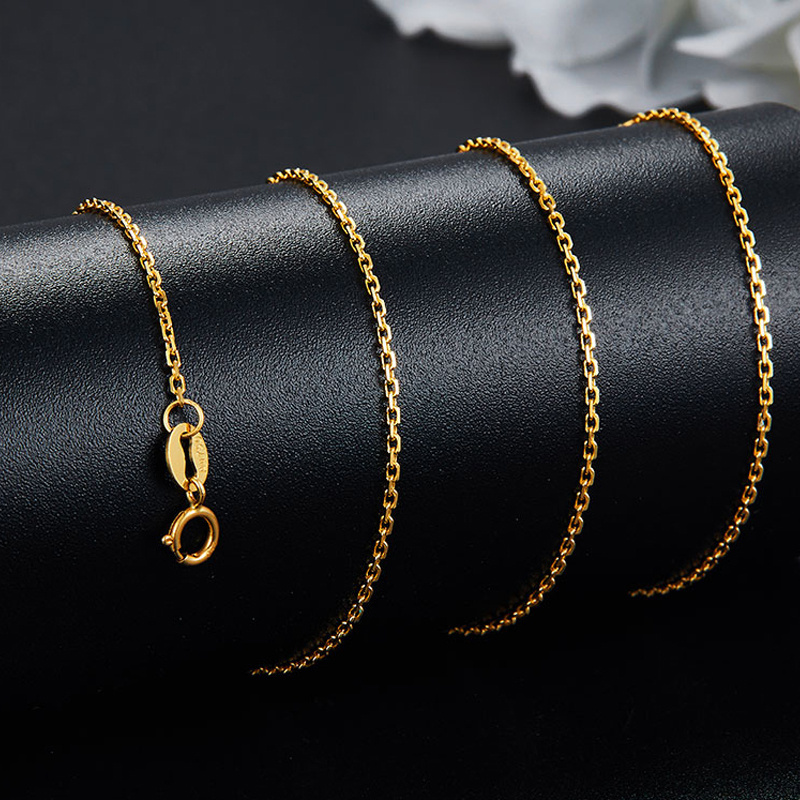 Wholesale accessories custom jewelry 18k real gold cable chain necklace for women