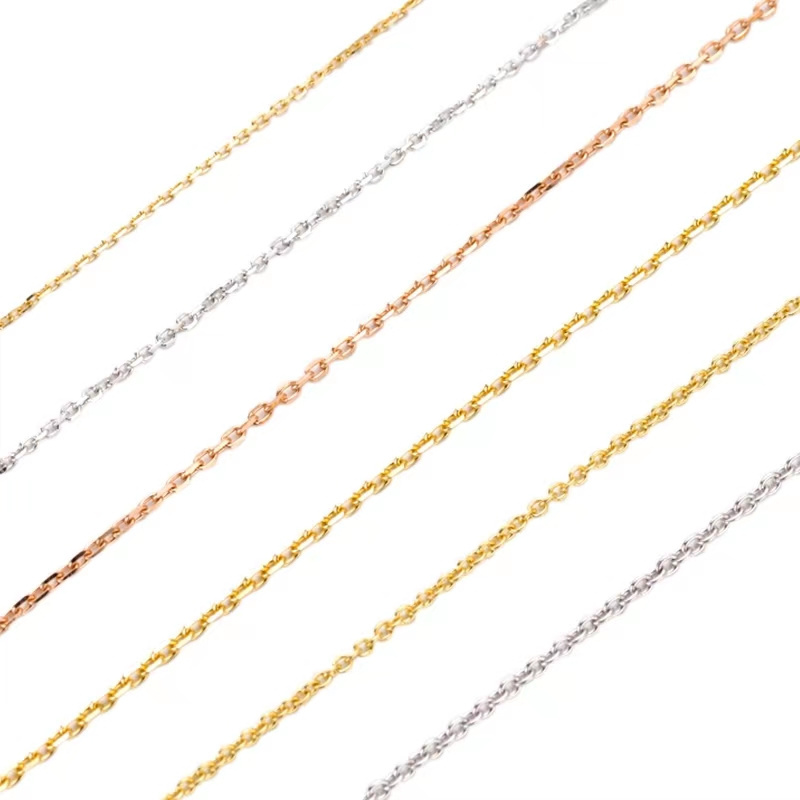 Wholesale accessories custom jewelry 18k real gold cable chain necklace for women