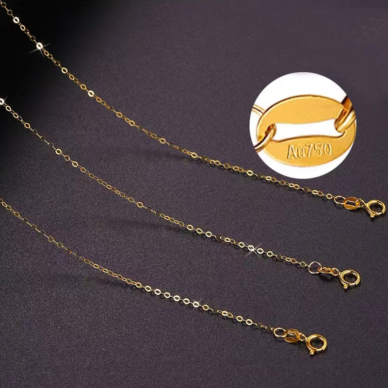 BAROLI  hot sale adjustable custom jewelry 18k solid gold shiny cable chain  necklace for women girls