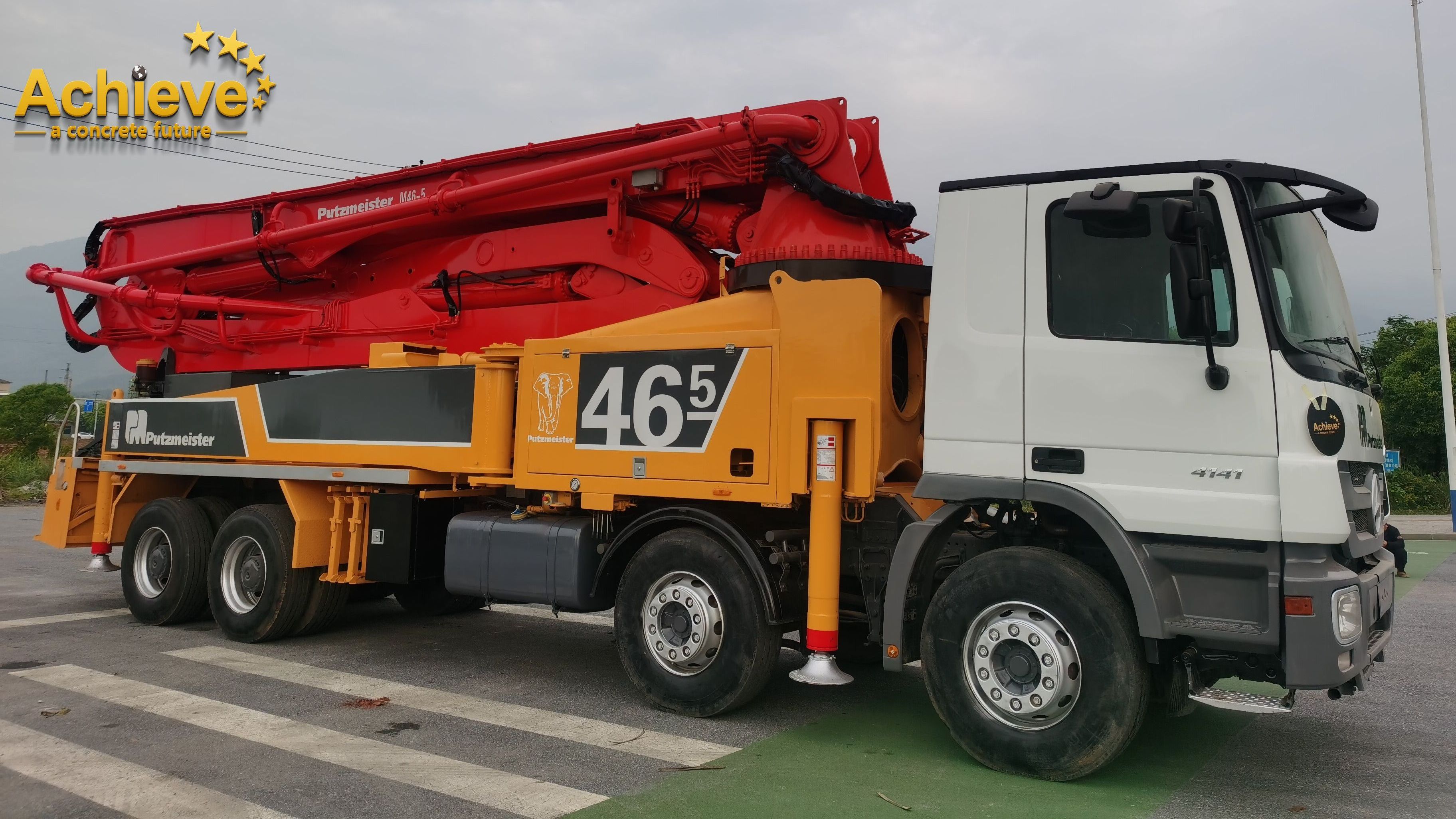 putzmeister M42-5 42M used losding truck mounted concrete mixer and pump trucks cost for sale