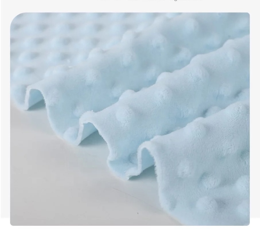 ShaoXing Plain Polyester Embossed Minky Dot Fabric Solid Cuddle Plush Fabric For Baby Blanket