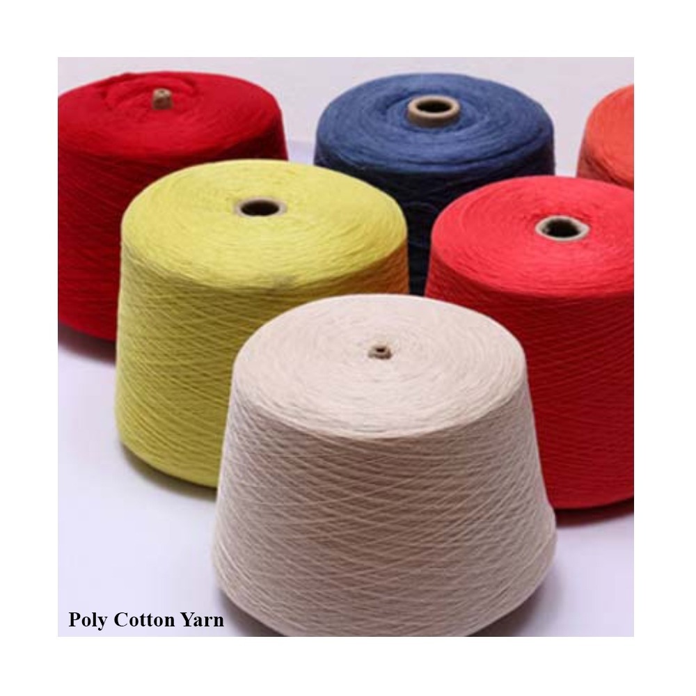 Factory Regenerated Yarn Ne 12S Recycled Poly Cotton Yarn Good quality 20s to 120s poly cotton yarn for Weaving Knitting