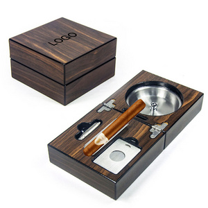 Custom Logo Cigar Puncher Multifunctional Cigar Box With Cigar Ashtray Cutter Holder